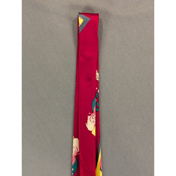 Rudia Hand Made Neck-Tie Christmas Vintage Santa Clause Red Classic Holiday - Picture 3 of 6